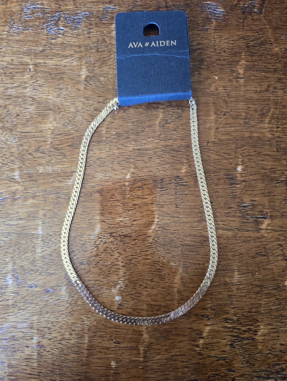 Ava & Aiden Gold Herringbone Chain Necklace